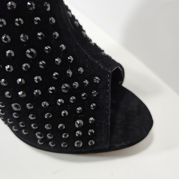 LILIANA Sexy Rinestone Peep Toe Booties, Black Sz 7.5 Super Sexy! - Picture 3 of 6